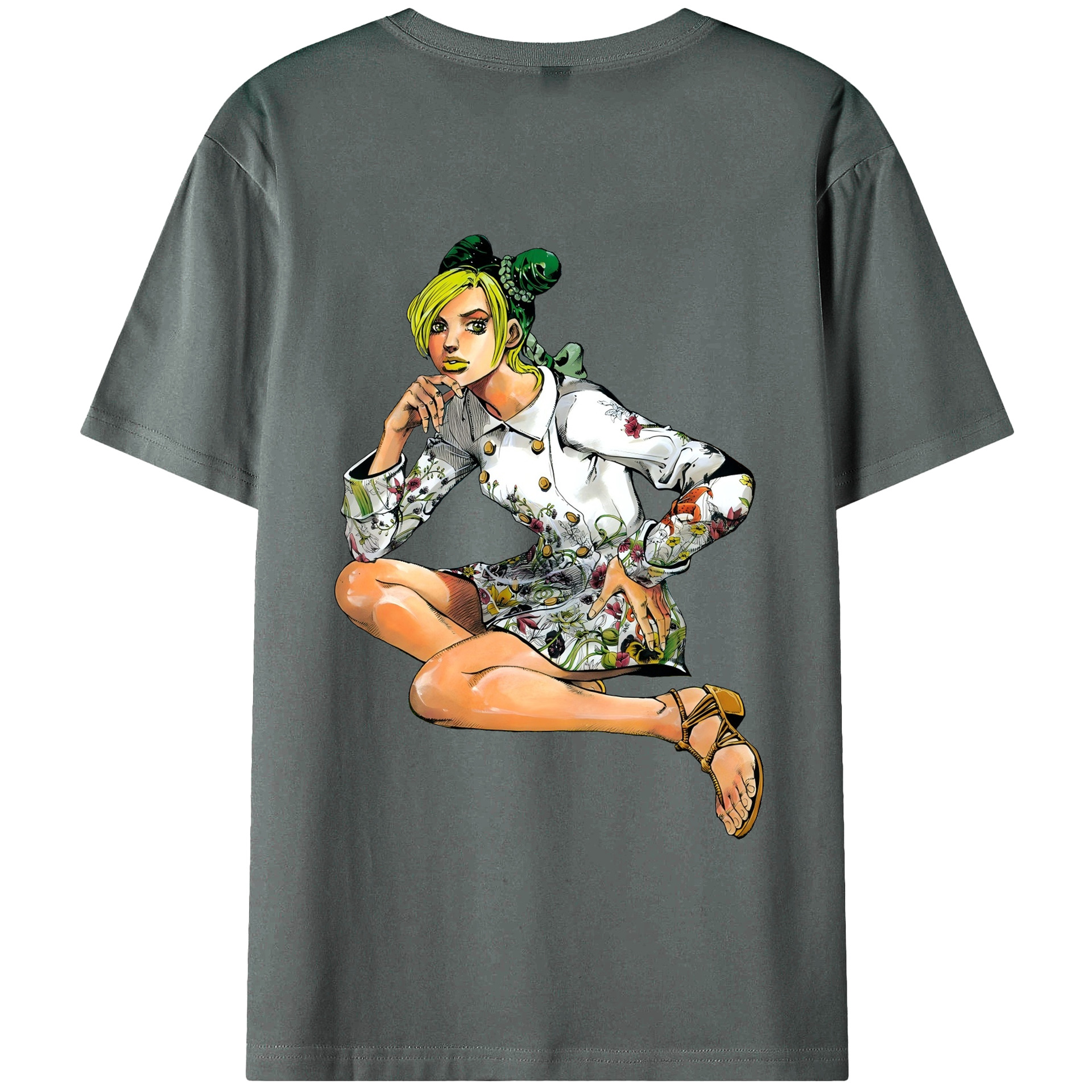 （画像用） "ジョジョの奇妙な冒険 くうじょう ジョリーン JoJo's Bizarre Adventure Jolyne Cujoh " 綿100％ メンズ半袖Tシャツ（バックプリント） 通気性